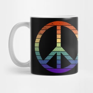 Distressed Gay Pride Peace Symbol Mug